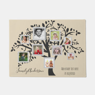 Photo Collage Family Tree Template Personalised Doormat