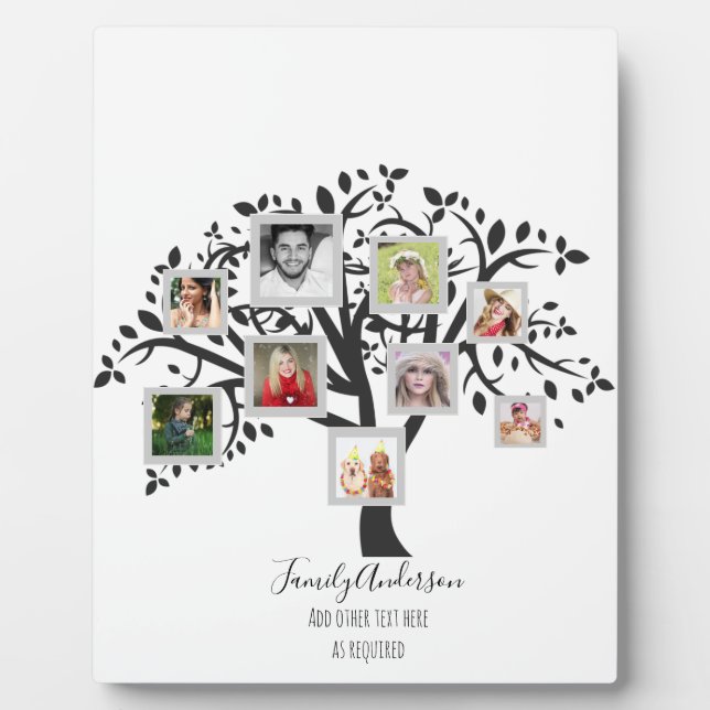 Photo Collage Family Tree Template Personalised Plaque (Front)
