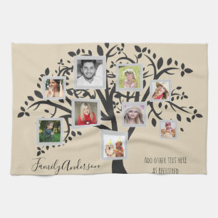 Photo Collage Family Tree Template Personalised Tea Towel