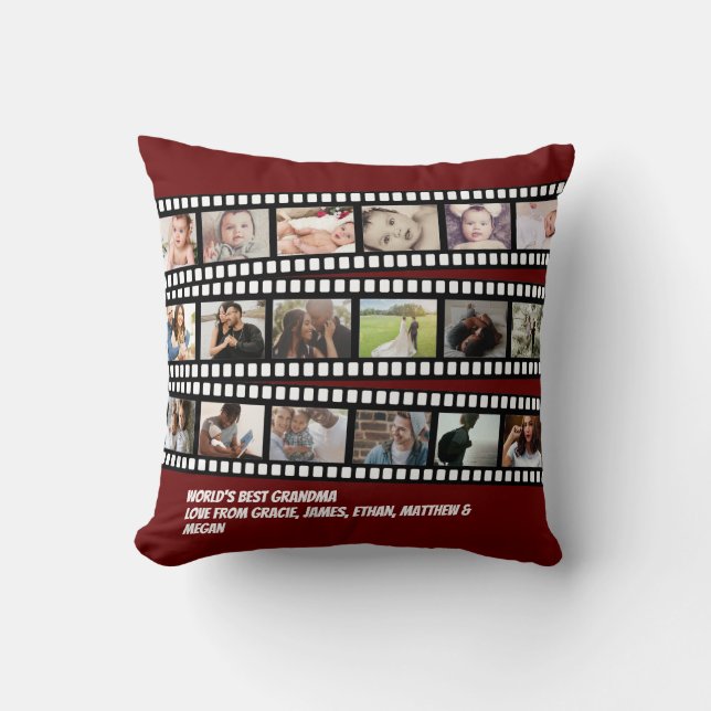 Photo Collage Film Strip Personalised DIY Custom Cushion (Front)