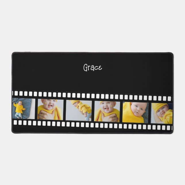 Photo Collage Film Strip Personalised DIY Custom Desk Mat (Front)