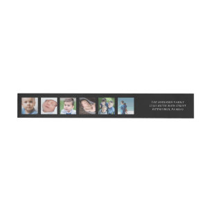 Photo Collage Film Strip Style Wrap Around Label