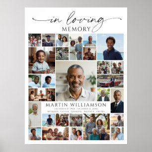 Photo Collage Funeral Celebration of Life Welcome Poster