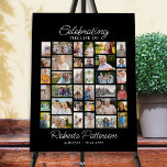 Photo Collage Funeral Celebration of Life Welcome Poster<br><div class="desc">This beautiful memorial poster is perfect for greeting family friends as they enter your loved one's celebration of life. The design features 36 various shaped photos and text that reads "Celebrating the life of". (You can change this text and background colour - so easy to customise) Simple yet so meaningful...</div>
