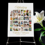 Photo Collage Funeral Celebration of Life Welcome Poster<br><div class="desc">This beautiful memorial poster is perfect for greeting family and friends as they enter your loved one's celebration of life. The design features 36 various shaped photos and text that reads "Celebrating the life of". (You can change this text and colours - so easy to customise) Simple yet so meaningful...</div>