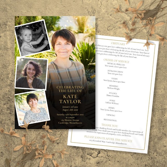 Photo Collage Funeral  Order Of Service Program (Photo Collage Funeral Order Of Service Program)