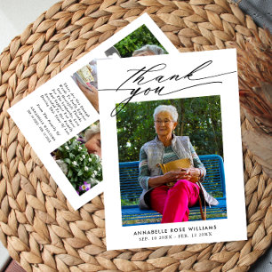 Photo Collage Funeral Thank You Card