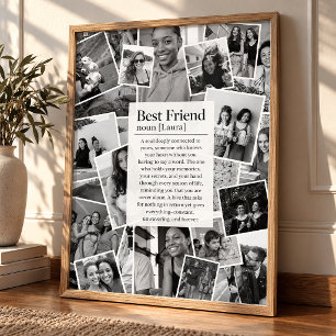 Photo Collage Gift for Best Friend Definition Poster