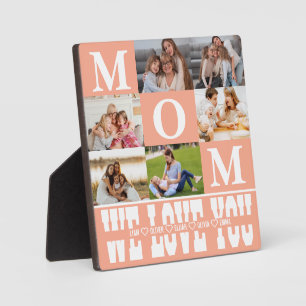 Photo Collage Gift for Mum, Custom Names & Picture Plaque