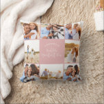Photo collage girly pink girly modern mothers day cushion<br><div class="desc">Photo collage girly pink girly modern mothers day typography home decor pillow design. Modern script text design. Part of a collection.</div>