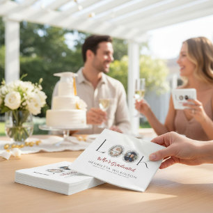 Photo Collage Graduation Elegant Script  Napkin