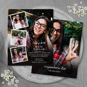 Photo Collage Graduation Party Budget Invitation