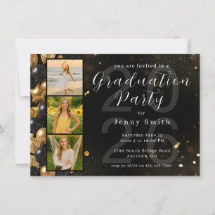 Photo Collage Graduation Party Invitation