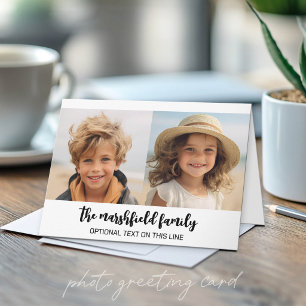 Photo Collage Grid - Text On Bottom - White Card