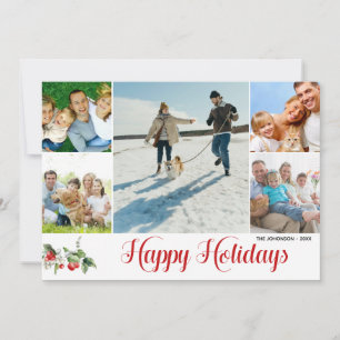 Photo Collage Handwritten Happy Holidays Invitation