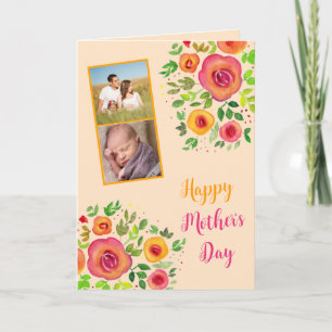 Photo Collage Happy Mother's Day" Bright Flowers Card