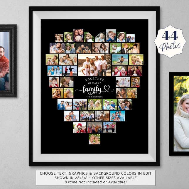 Photo Collage Heart Together We Make A Family Print (Creator Uploaded)