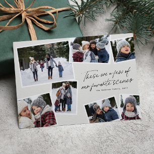 Photo collage highlights modern scrapbook 2022 holiday card