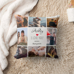 Photo Collage ''I Love You'' Valentine's Day Cushion