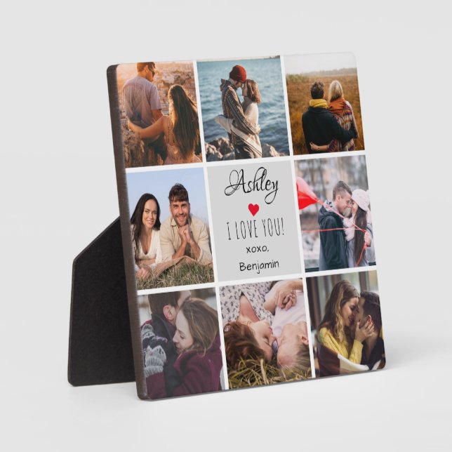 Photo Collage ''I Love You'' Valentine's Day Plaque (Front)