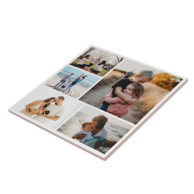 Photo Collage Ideas For Gifts Create 5 Photos Ceramic Tile (Side)