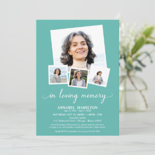 Photo Collage In Loving Memory Celebration of Life Invitation