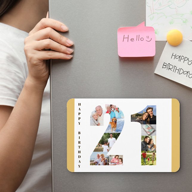 Photo Collage in Number 21 Happy 21st Birthday Magnet (Creator Uploaded)