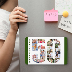 Photo Collage in Number 50 - 50th Birthday Magnet