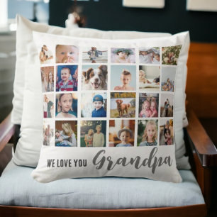 Photo collage l love grandpa photo grid cushion