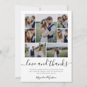 Photo Collage Love and Thanks Wedding Thank You Ca Card