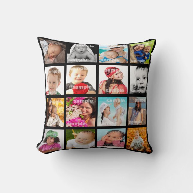 Photo Collage Make Your Own DIY Pillow V3 (Front)