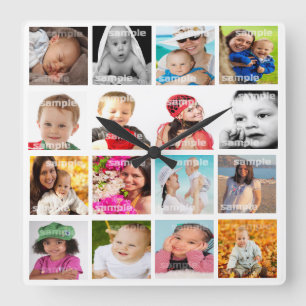 Photo Collage Make Your Own DIY Square Wall Clock
