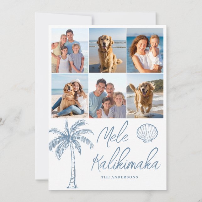 Photo Collage Mele Kalikimaka Christmas Holiday Card (Front)