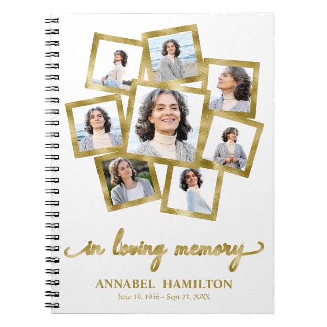 Photo Collage Memorial Funeral Guest Book (Front)