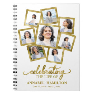 Photo Collage Memorial Funeral Guest Book