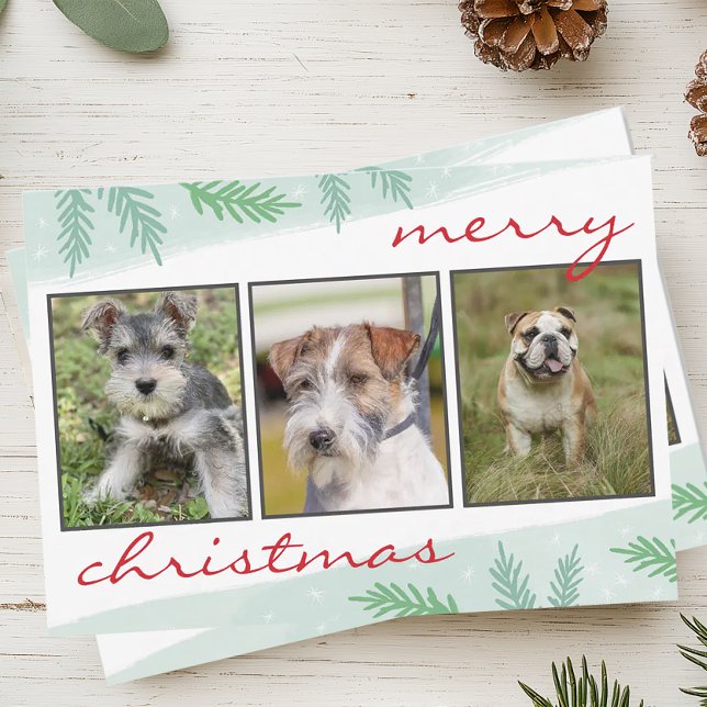 Photo Collage Merry Christmas Holiday Card (Photo Collage Christmas Card)