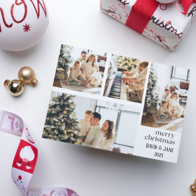 Photo Collage Merry Christmas Holiday Card (Creator Uploaded)