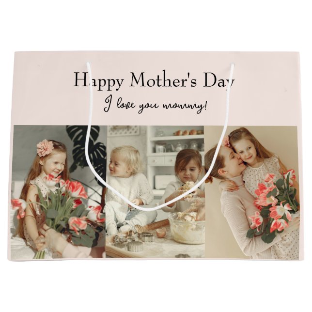 Photo Collage & Message - Personalised Gift |  Large Gift Bag (Front)
