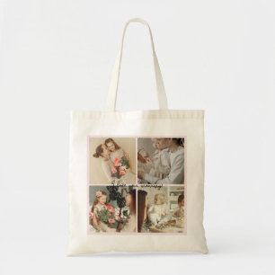 Photo Collage & Message - Personalized Gift    Tote Bag