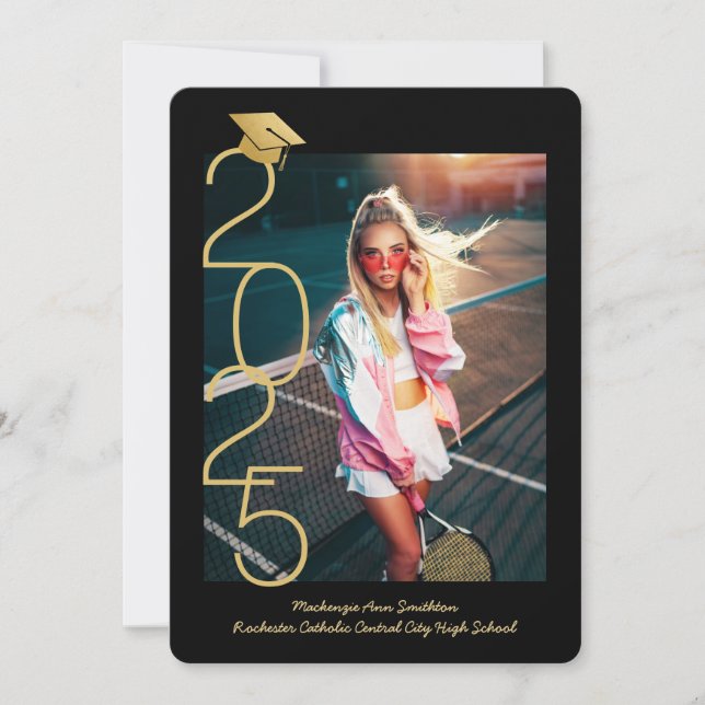 Photo Collage Modern 2025 Graduation Open House Announcement (Front)