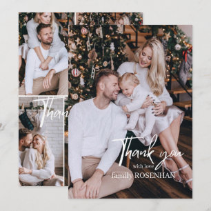 Photo collage Modern Elegant 5 Photo Thank You Card
