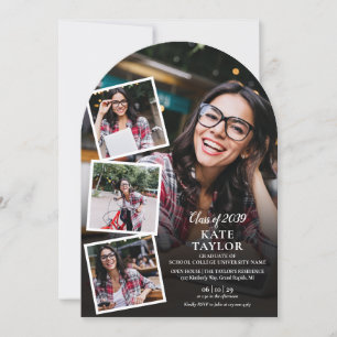Photo Collage Modern Graduation Party Arch Invitation