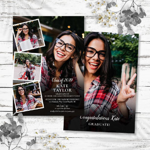 Photo Collage Modern Graduation Party Invitation