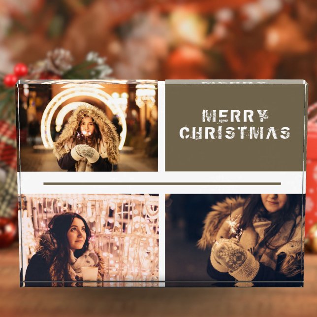 Photo Collage Modern Holiday Christmas Photo Block (Creator Uploaded)