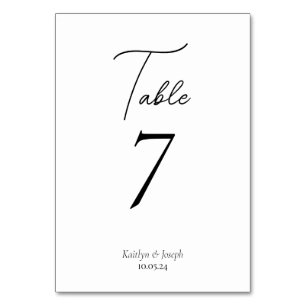 Photo Collage Modern Script Wedding Table Number