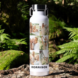 Photo Collage Monogram Personalised Family Water Bottle