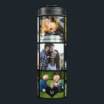 Photo collage monogram personalised modern black thermal tumbler<br><div class="desc">Add 9 family, kids, pets or best friends photos and create your own beautiful collage grid thermal tumbler with your monogram name initial inside a black heart. Easy to personalise with your custom square images and letter. It can be a nice thoughtful keepsake gift for a family member, friend, or...</div>