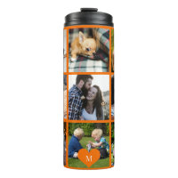 Photo collage monogram personalised modern orange