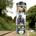 Photo collage monogram personalised modern thermal tumbler<br><div class="desc">Add 9 family, kids, pets or best friends photos and create your own beautiful collage grid thermal tumbler with your monogram name initial inside a white heart. Easy to personalise with your custom square images and letter. It can be a nice thoughtful keepsake gift for a family member, friend, or...</div>