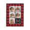 Photo Collage Monogram Red Black Buffalo Plaid